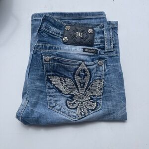 Blue Jean Miss Me jean Bermuda shorts.